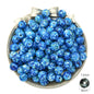Plating Colorful Ink Painting Acrylic Beads 8-12mm Large Hole Mixed Colors 11
