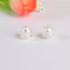 Lampwork Glass Beads Round 10 12mm Silver Foil Colorful 5pcs 5