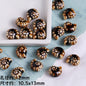 Coffee Color Ocean Creatures Ceramic Beads Hand Painted 5pcs 10