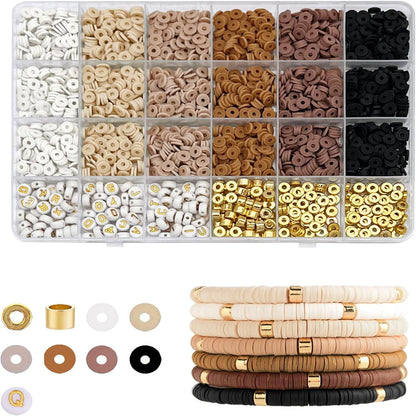Heishi Clay Beads 6mm Elegant Golden Tone Polymer 1box 6