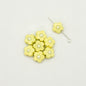 Flower Metal Beads 10mm Baking Painted Cream Two-Color Alloy 20pcs 11