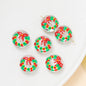 Hand Painted Flat Glass Beads 18mm Double-Sided Enamel Christmas 1pc 7