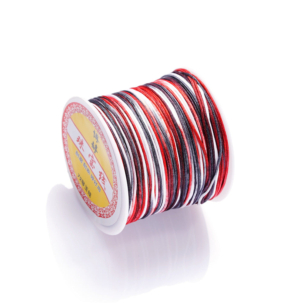 Nylon Rainbow Variegated Beading Thread 0.8mm Diameter 60m Spool 22