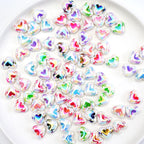 UV Plating Heart Acrylic Beads 17mm Two-Color ECG Pattern 50pcs 3