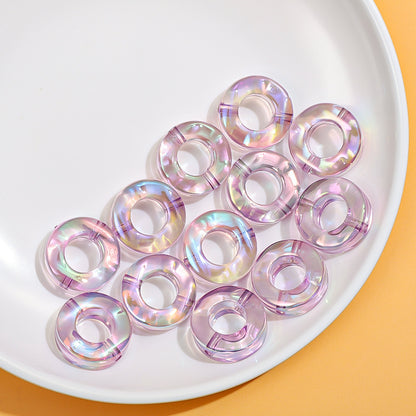 Acrylic Doughnut Spacer Beads 21mm Transparent Plating 50pcs 3