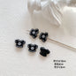 Baking Painted Black and White Metal Beads Quirky Shapes 10pcs 29