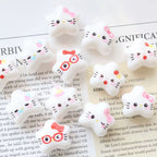 White Hello KT Star Acrylic Beads 20mm Cute Expression 20pcs 4