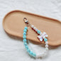 Acrylic Beaded Bow Keychain Colorful Glossy Pearl Accents 15