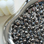Vintage Faceted Round Glass Beads 8mm Iridescent 50pcs 6