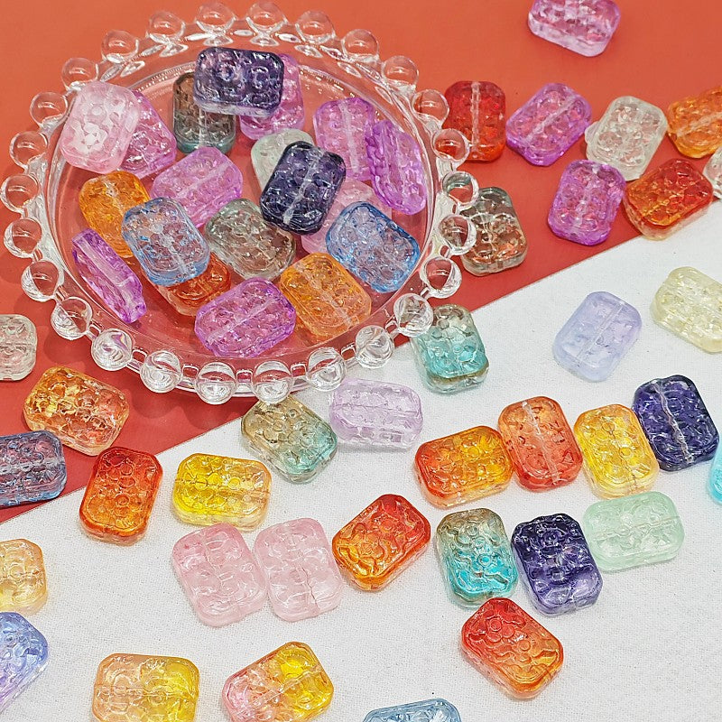 Czech Glass Beads Flower Double-Sided 13x18mm Pastel Jewel Colors 25pcs