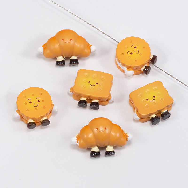 Painted Personified Cookies Acrylic Beads Assorted Designs 10pcs 2