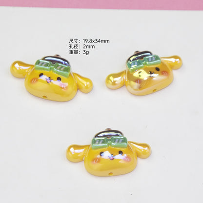 Glossy Resin Beads Swimming Sanrio Characters 2mm Hole 10pcs 10