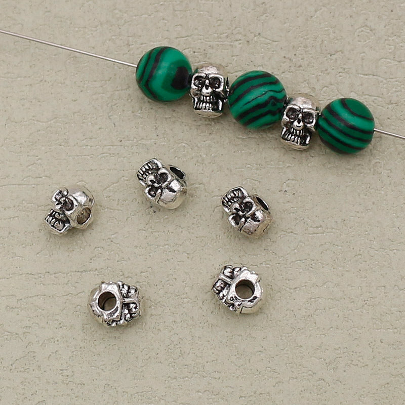 Alloy Skull Spacer Beads 8mm Tibetan Silver Tone 100pcs 2