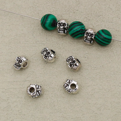 Alloy Skull Spacer Beads 8mm Tibetan Silver Tone 100pcs 2