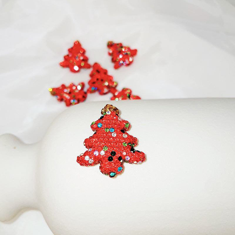 Polymer Clay Christmas Tree Rhinestone Beads 27mm Pre-Lit 2pcs 3