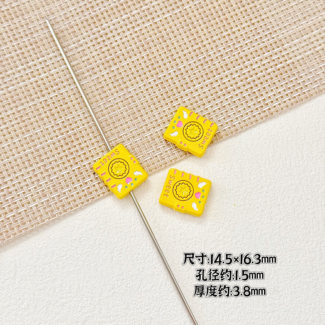 Baking Painted Magic Book Cloud Metal Beads 16mm Cute Pastel 10pcs 9