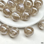 Shimmer Star Pattern Resin Round Beads 16mm Pink 10pcs 2