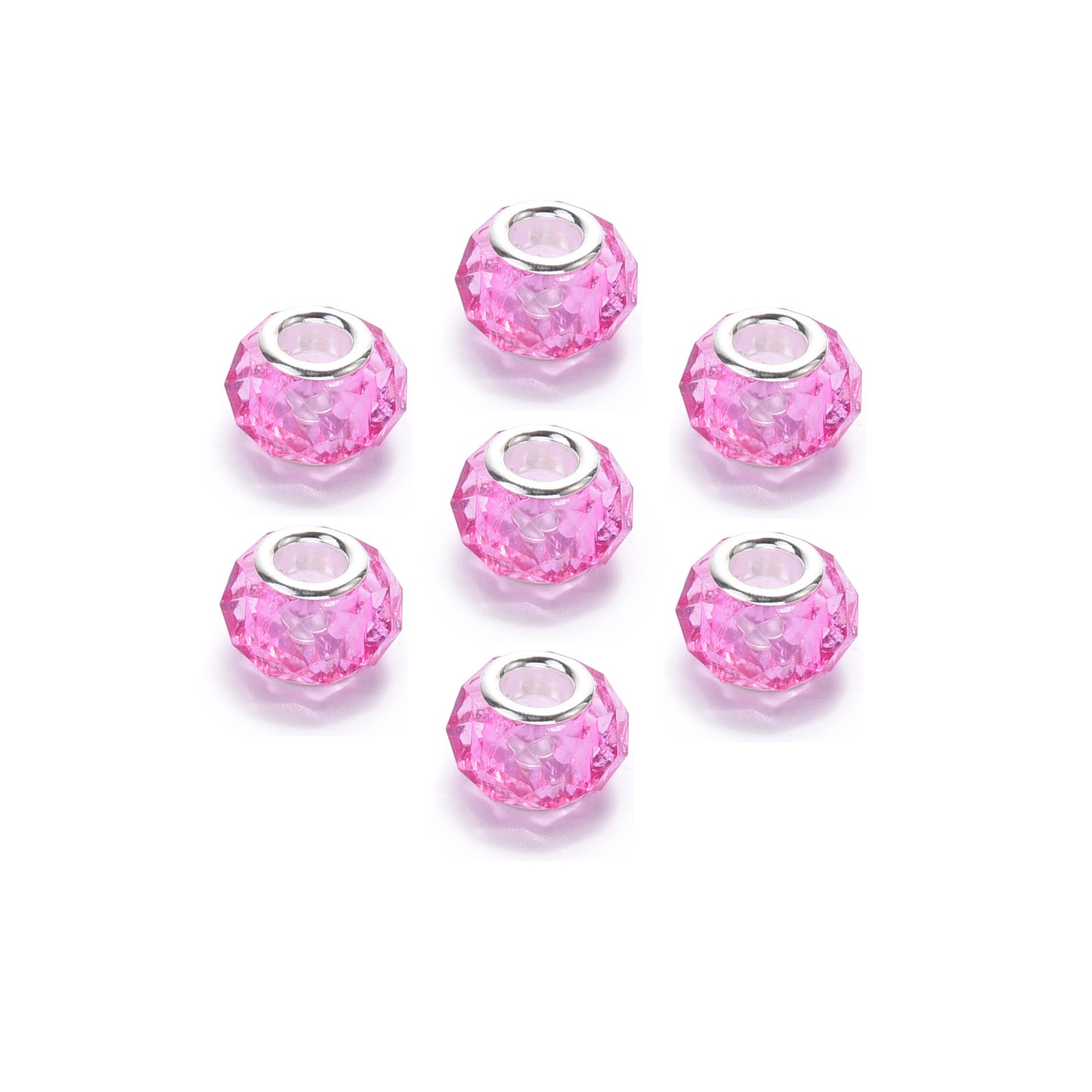Acrylic Spacer Beads 14mm Imitation Crystal Large Hole 30pcs 15
