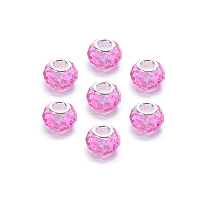 Acrylic Spacer Beads 14mm Imitation Crystal Large Hole 30pcs 15
