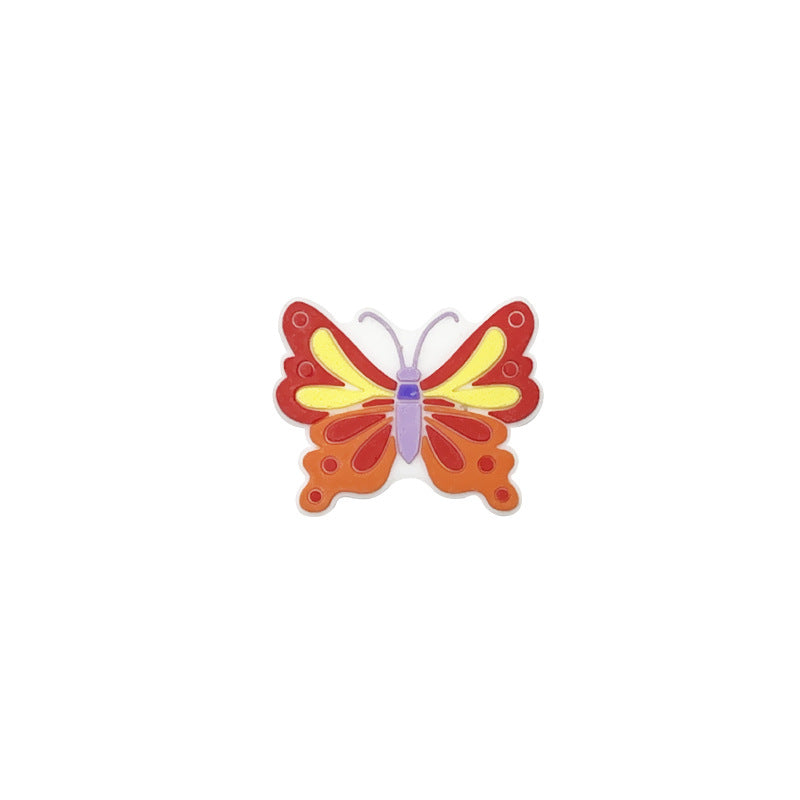 Silicone Focal Beads Butterfly Colorful Wing Patterns 20pcs 6