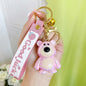 Acrylic Cartoon Bear Keychain Electroplated Finish Cute Charm 10