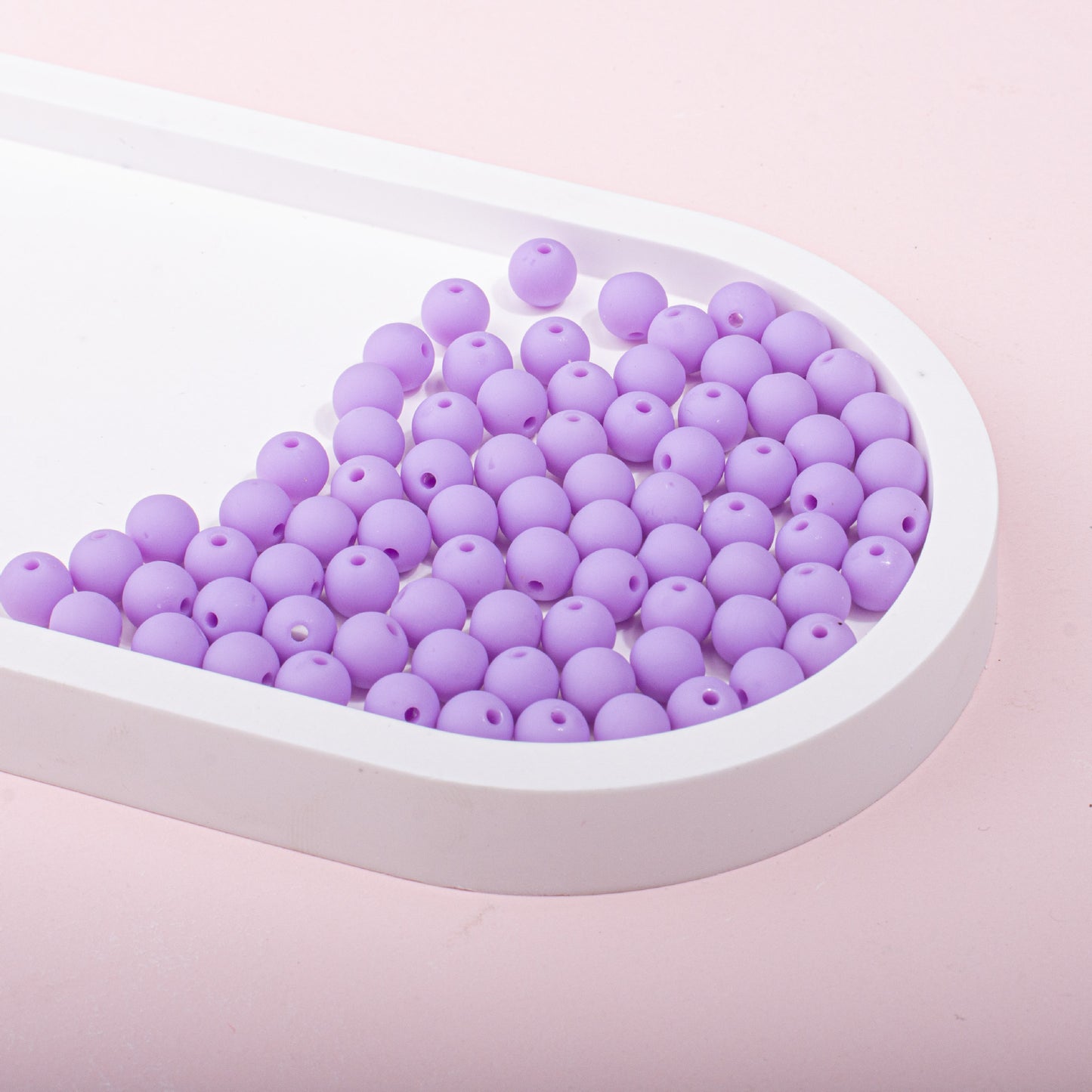 Solid Color Rubberized Round Acrylic Beads 8mm 15