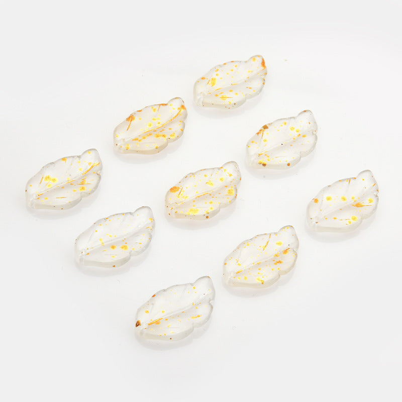 Czech Glass Beads Feather Leaf 17x28mm Gradual Color Change 20pcs 19