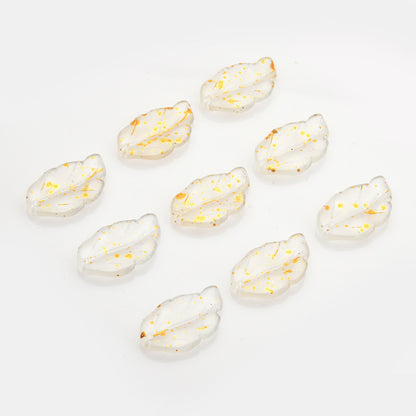 Czech Glass Beads Feather Leaf 17x28mm Gradual Color Change 20pcs 19