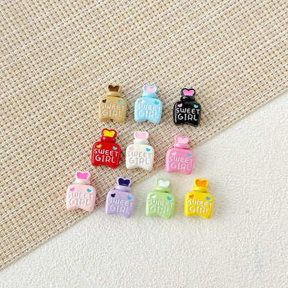 Double Sided Heart and Perfume Bottle Metal Beads 13/16mm Painted Alloy 10pcs 24