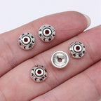 Alloy Star Moon Pattern Bead Caps 8mm Antique Silver 100pcs