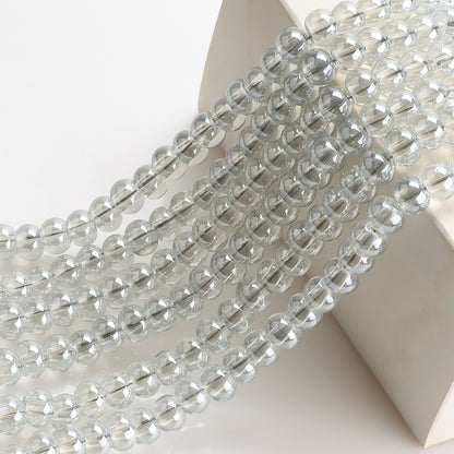 Electroplated Glass Beads 8 10mm Large Hole Rainbow Finish 50pcs 15