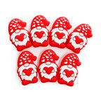 Silicone Focal Beads Santa Claus Holding Heart 20pcs 3