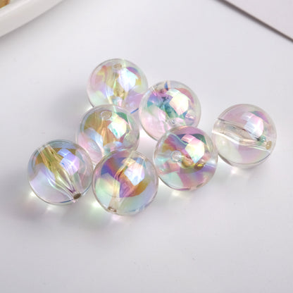 Plated Round Acrylic Beads 16mm High Transparency UV Finish 100pcs 9
