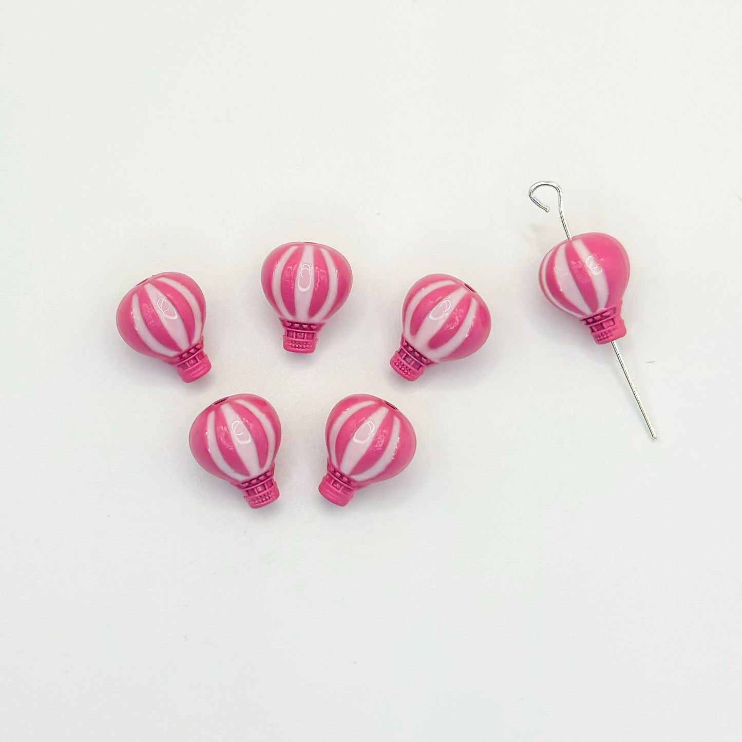 Hot Air Balloon Metal Beads 12mm Painted Alloy 10pcs 8