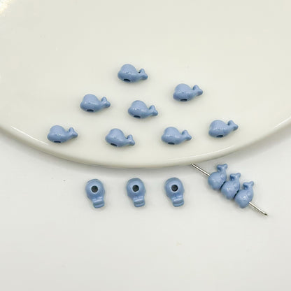 Whale Metal Beads 8mm Baking Painted Colorful 50pcs 15