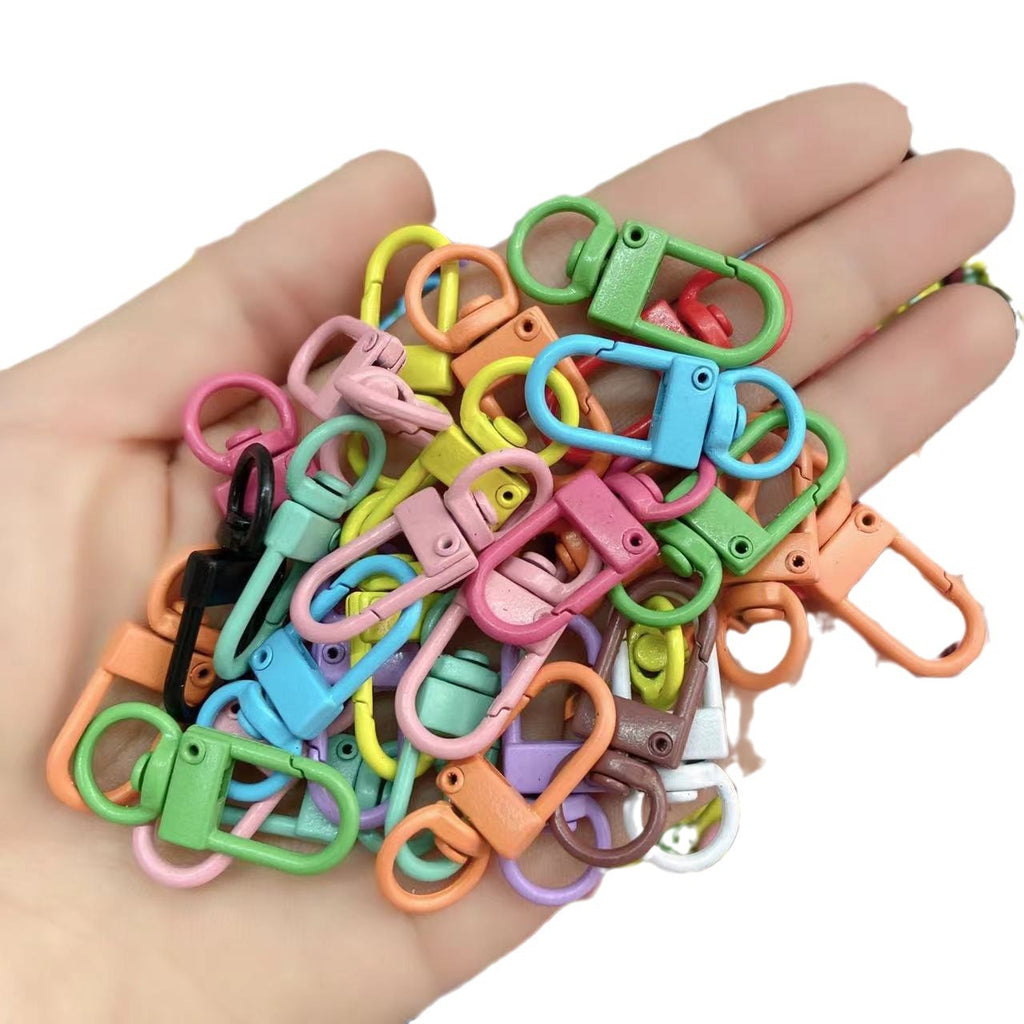 Colorful Zinc Alloy Keychain Hooks 33mm Baking Painted 50pcs 6