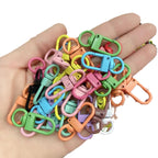 Colorful Zinc Alloy Keychain Hooks 33mm Baking Painted 50pcs 6
