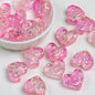 Rose Pattern Heart Resin Beads 20mm Multicolor 10pcs 12