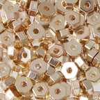 Hexagonal CCB Plastic Spacer Acrylic Beads 6mm Metallic Silver 200pcs 4