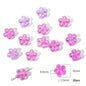Transparent Chubby Five-Petal Flower Acrylic Beads 15mm Colorful 20pcs 12