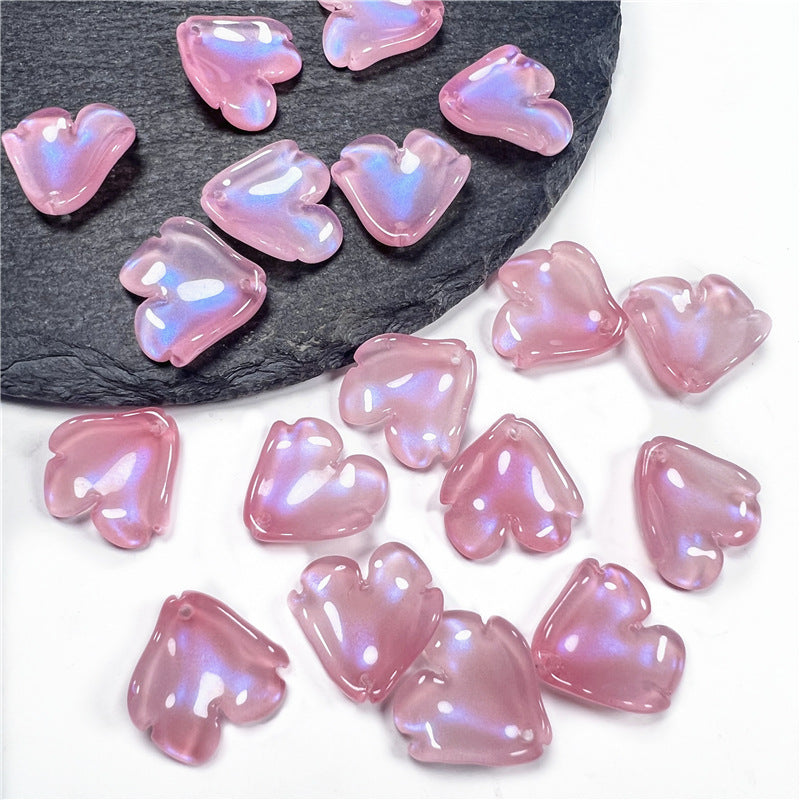 Czech Glass Peony Glass Beads 19mm Translucent Crimson 50pcs 15