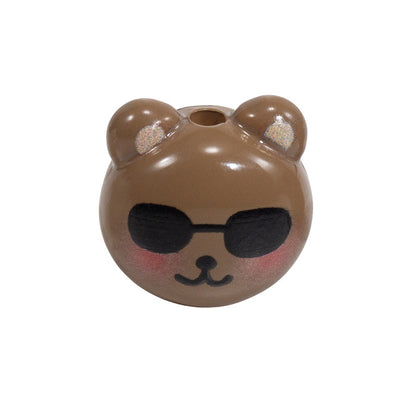 Cartoon Character Bear Head Acrylic Beads 17mm Colorful 10pcs 35