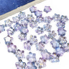Small Star Czech Glass Beads 8mm Translucent Gold Flecked 50pcs 36