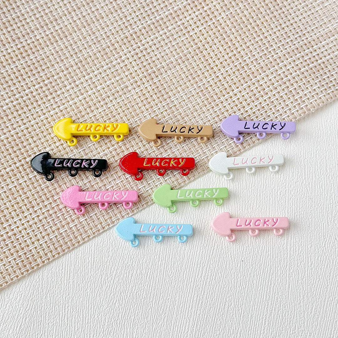 Arrow Metal Beads 29mm and 16mm Multi-Hole Enamel Painted 10pcs 13