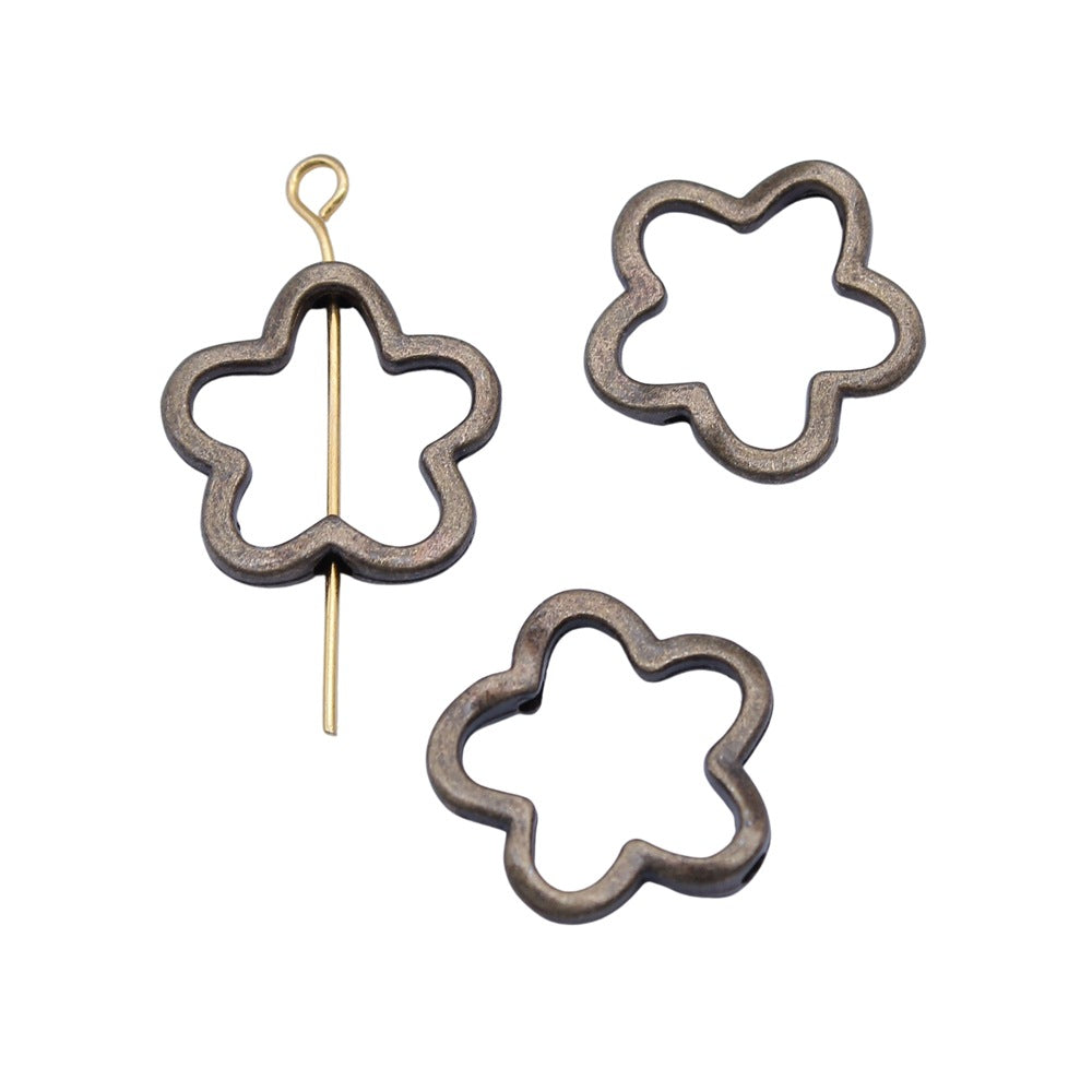 Hollow Flower Metal Beads 16mm Vintage Inspired Openwork 60pcs 5