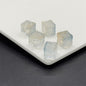 Carving Square Glass Beads 14mm Transparent Pastel Mixed 100pcs 3