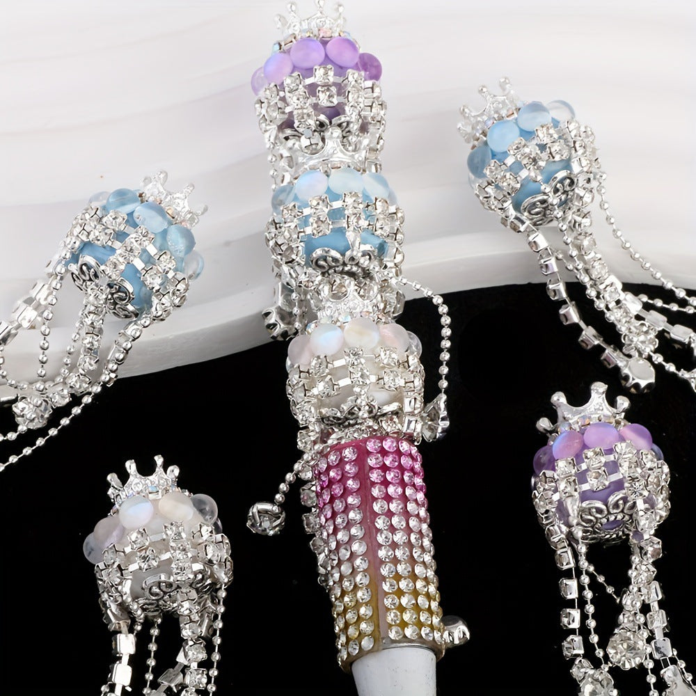 Tassel Crown Rhinestone Beads 19mm Decorative Ball 2pc 2