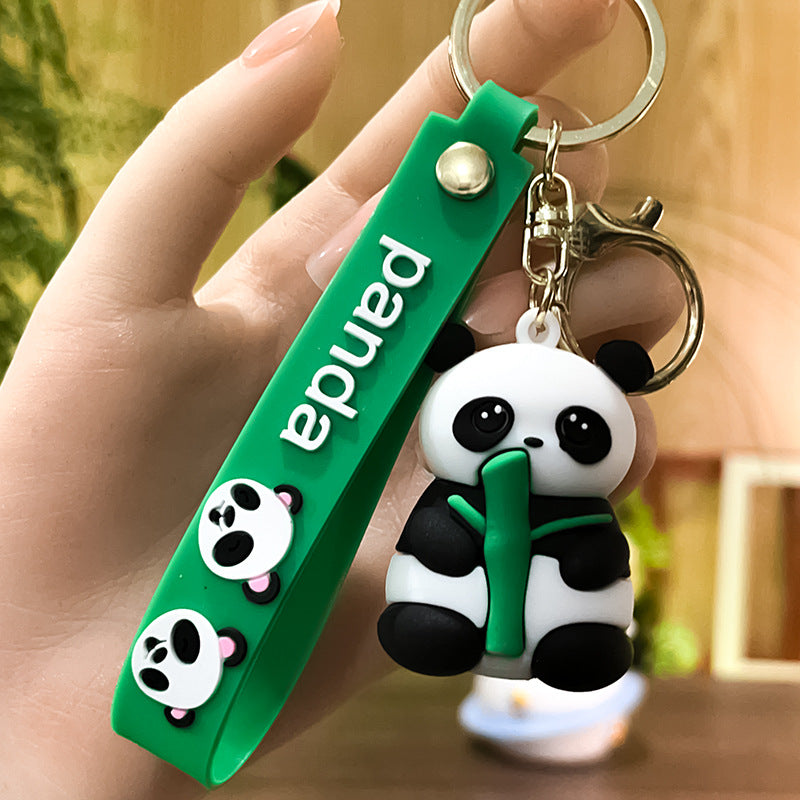 PVC Bamboo Panda Keychain Soft Rubber Cute Animal Charm 6