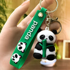 PVC Bamboo Panda Keychain Soft Rubber Cute Animal Charm 6