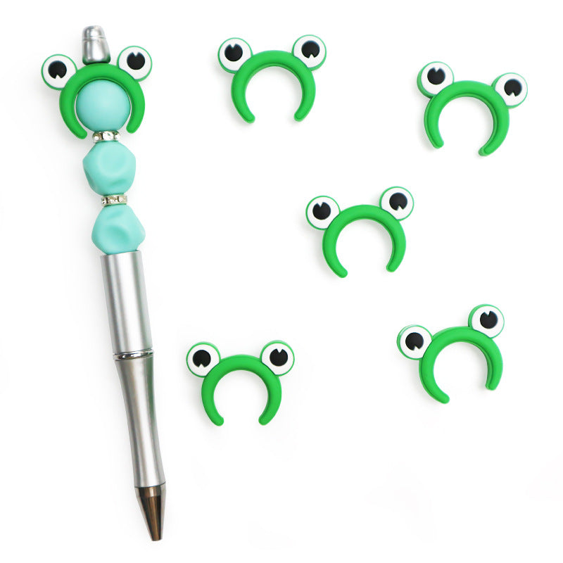 Silicone Focal Beads Frog Smiling Face Design 20pcs 2